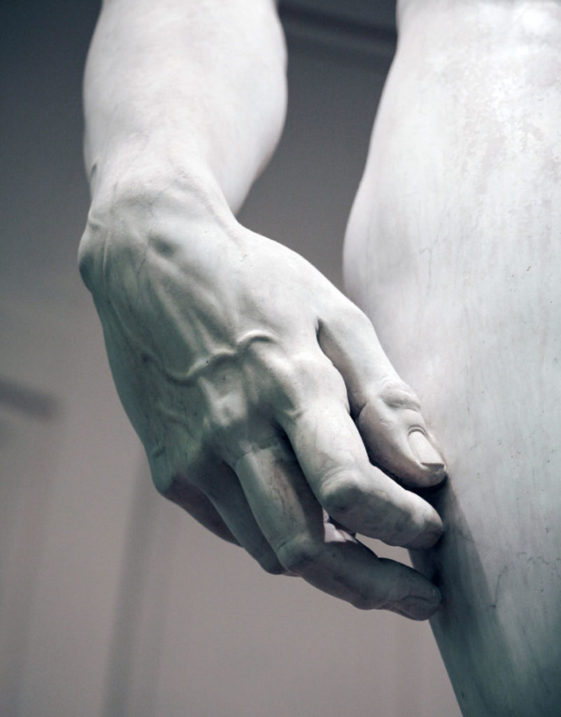 Dettaglio David di Michelangelo alla Galleria dell'Accademia